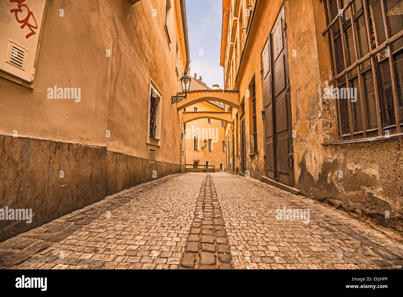 Pedestrian alley in Prague, Old town (stare mesto) Stock Photo
