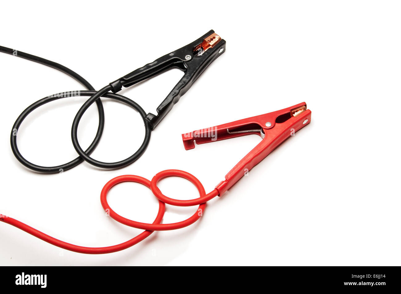 red and black jumper cables Stock Photo Alamy