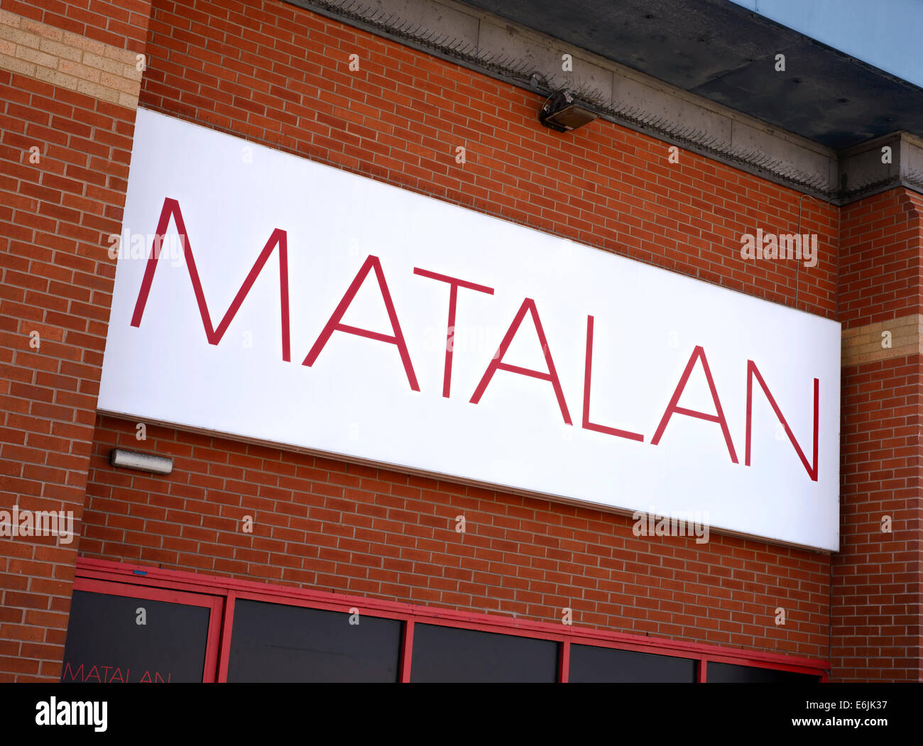 Sign on the wall of a Matalan store Stock Photo