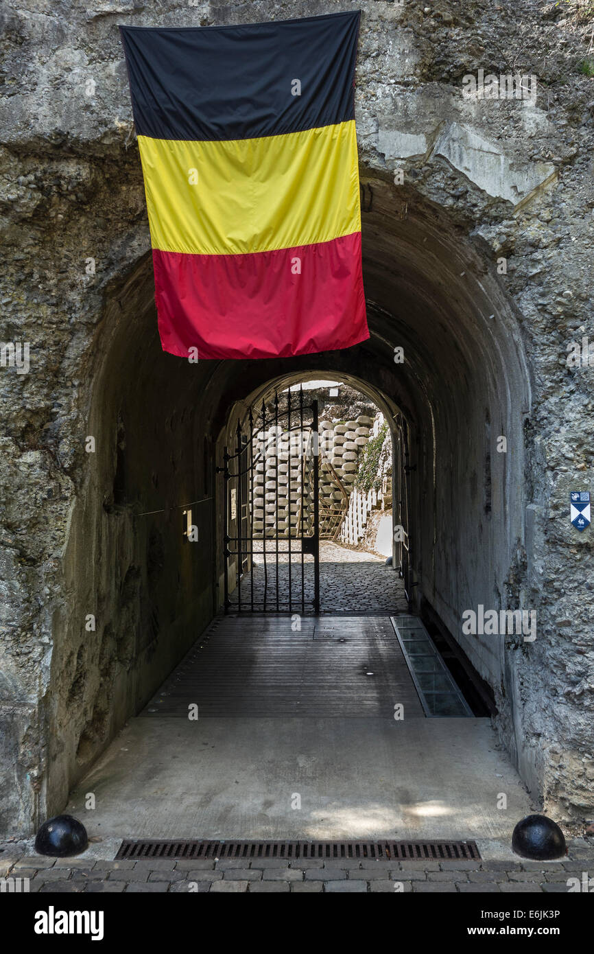 Entrance gate of Fort de Loncin, one of twelve forts built as part of the Fortifications of Liège, destroyed during WWI, Belgium Stock Photo