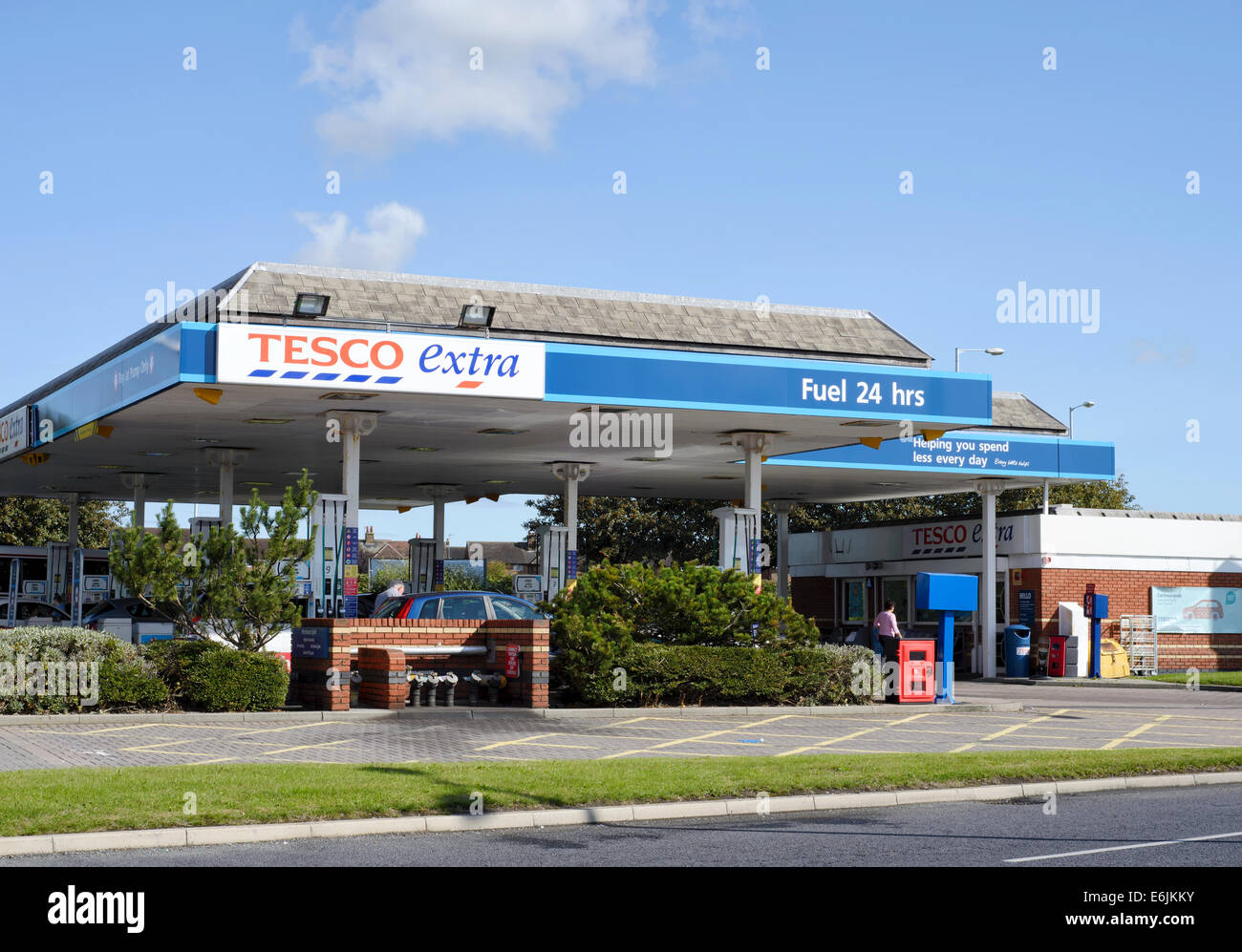 Tesco Petrol Station in Blackpool, Lancashire, England Stock Photo