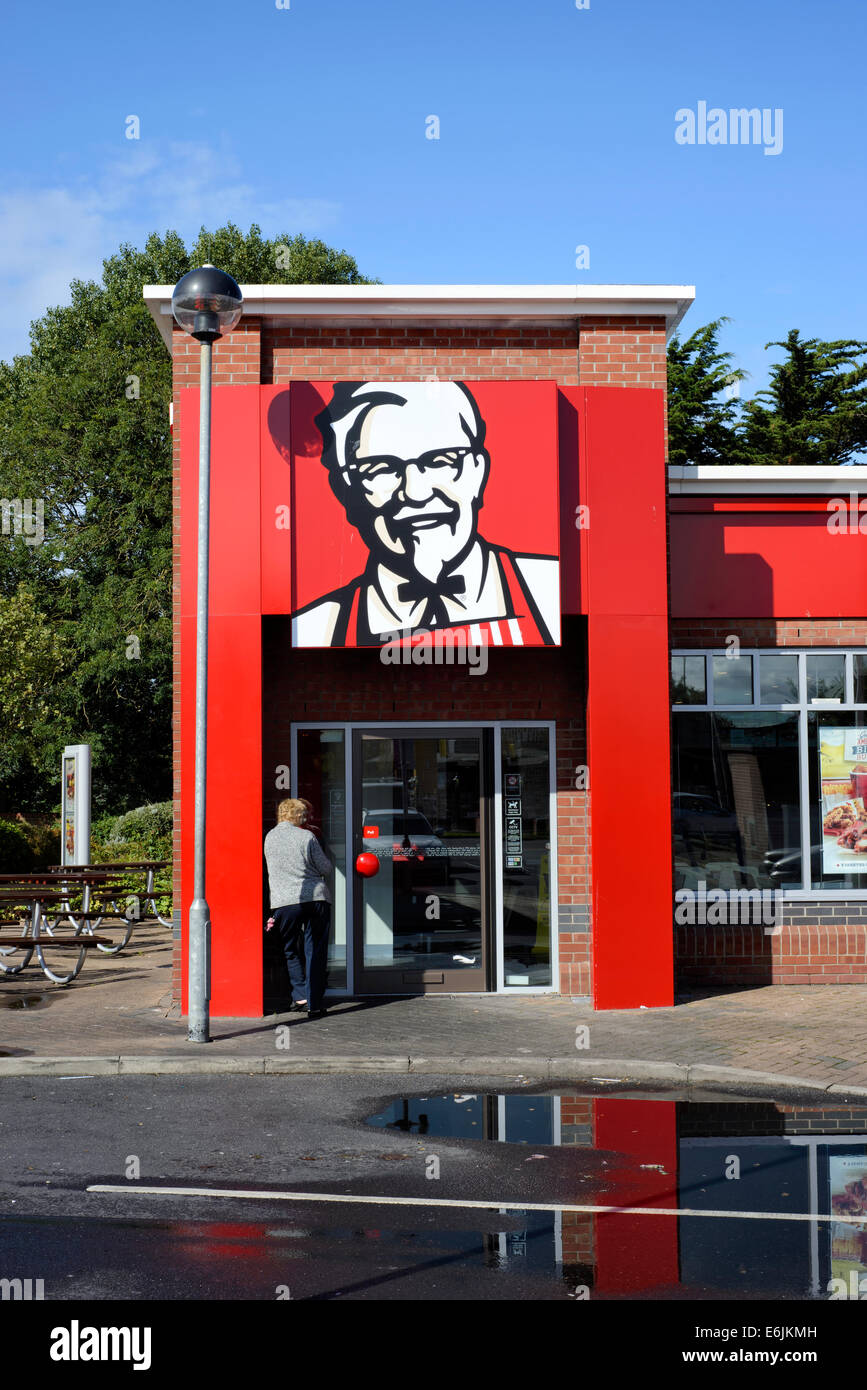 Entrance to a KFC Restaurant in Blackpool, Lancashire, England Stock
