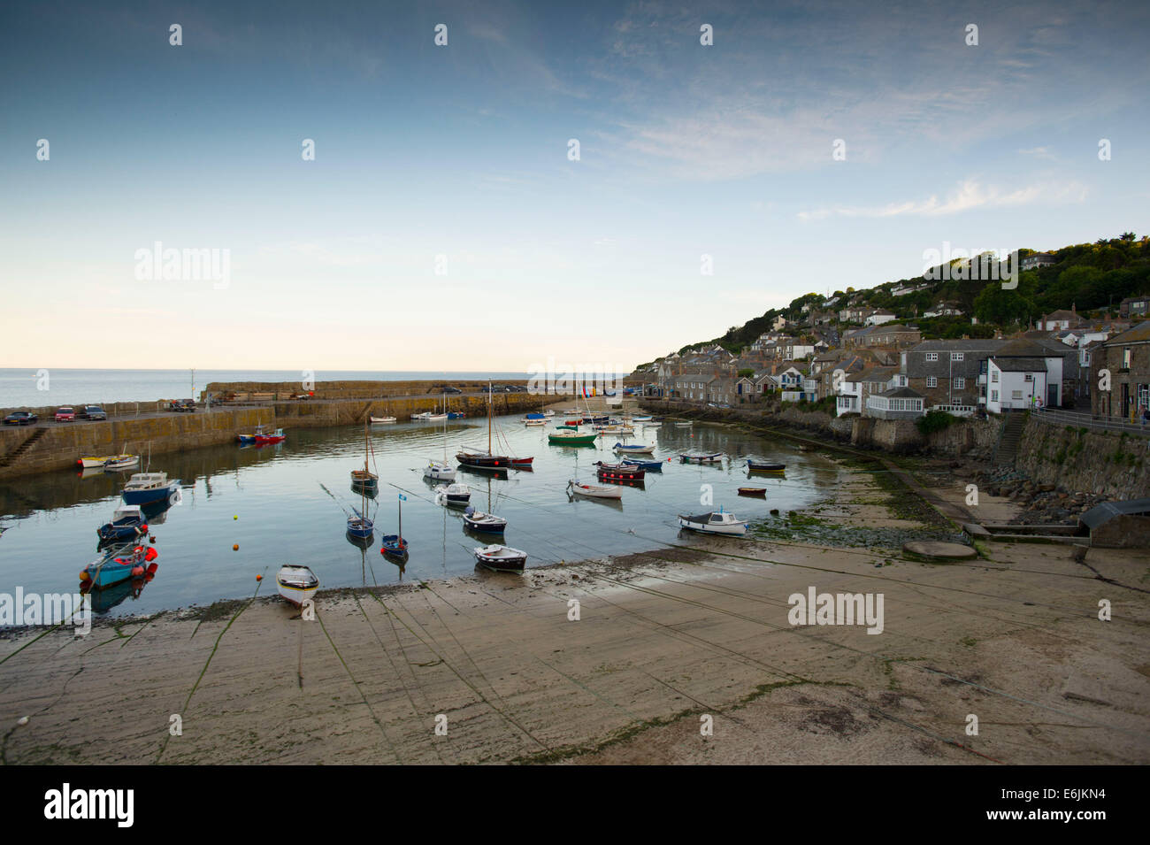 Tourist destination Mousehole Harbour in Cornwall, England. Stock Photo