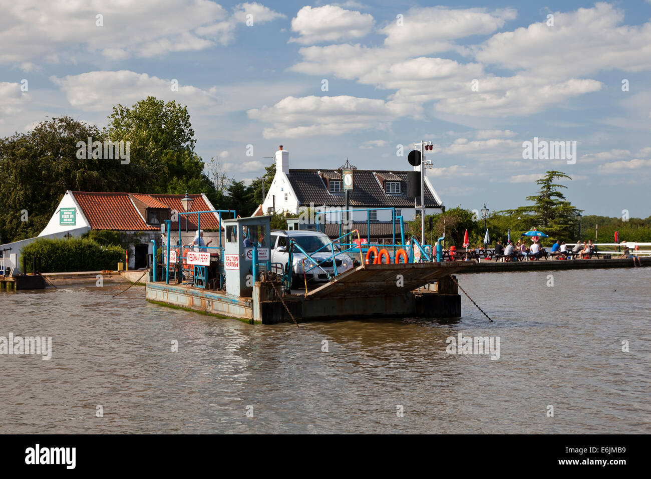 Reedham Ferry on the River Yare in Norfolk, the only crossing on this river between Norwich and
