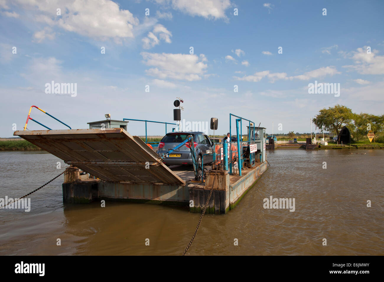 Reedham Ferry on the River Yare in Norfolk, the only crossing on this river between Norwich and