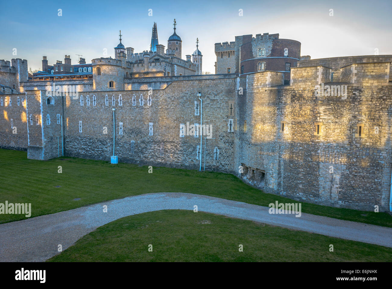 Tower of London is an ancient Norman stone fortress in London, England Stock Photo