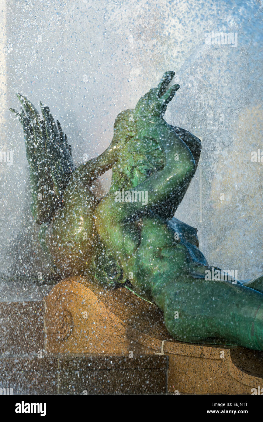 Swann Fountain in Logan's Circle, Philadelphia, Pennsylvania Stock Photo
