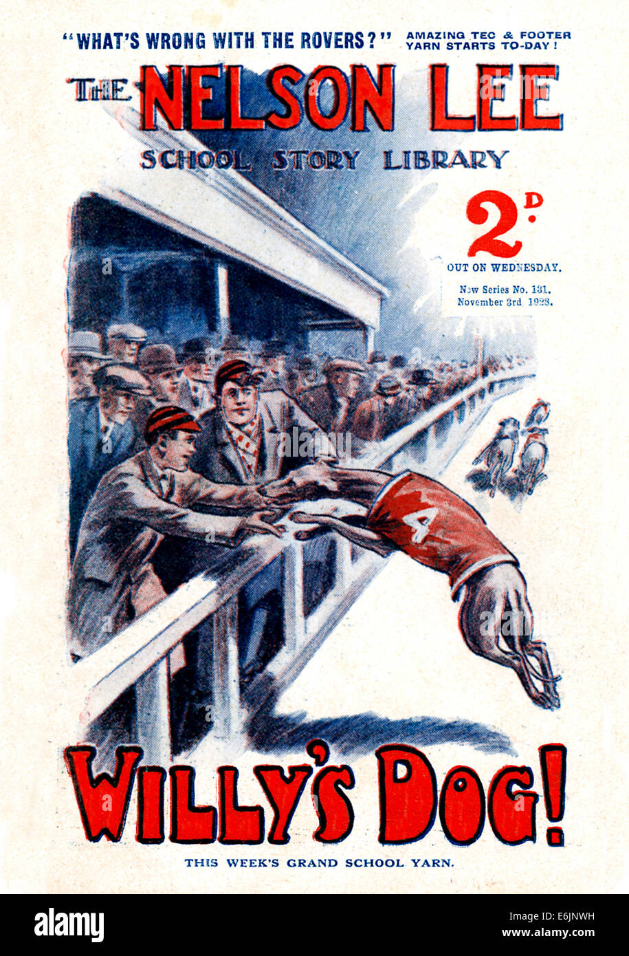 Willys Dog, 1920s comic book cover featuring a greyhound racing story Stock Photo