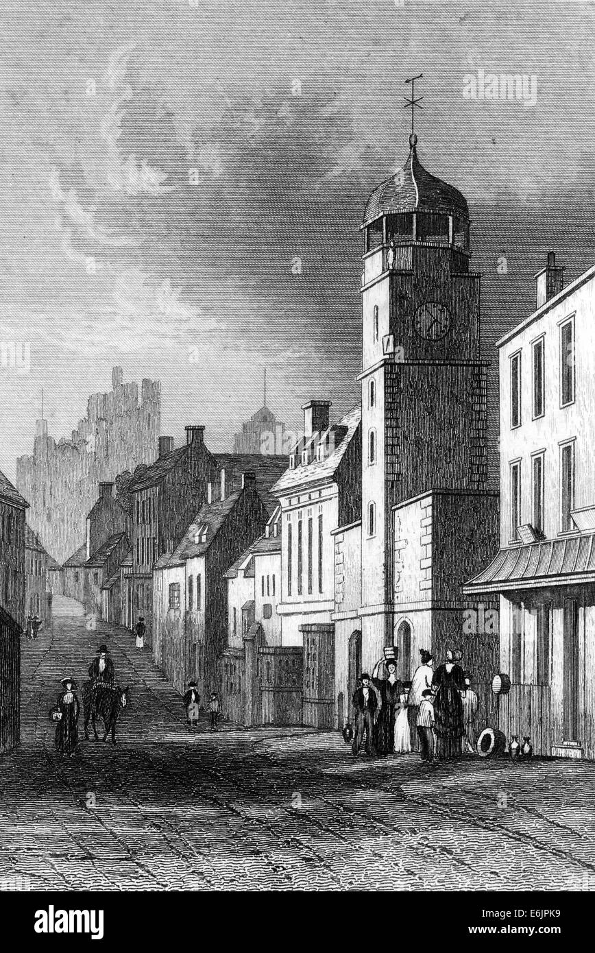 High Street, Pembroke, from Dugdales England and Wales Delineated, 1846, UK Stock Photo
