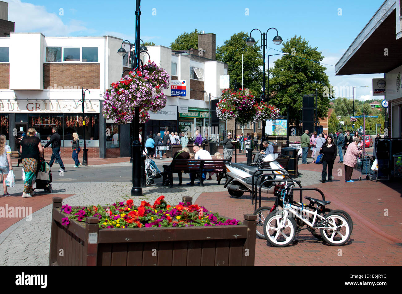 Nuneaton town centre at Harefield Road, Warwickshire, England, UK Stock