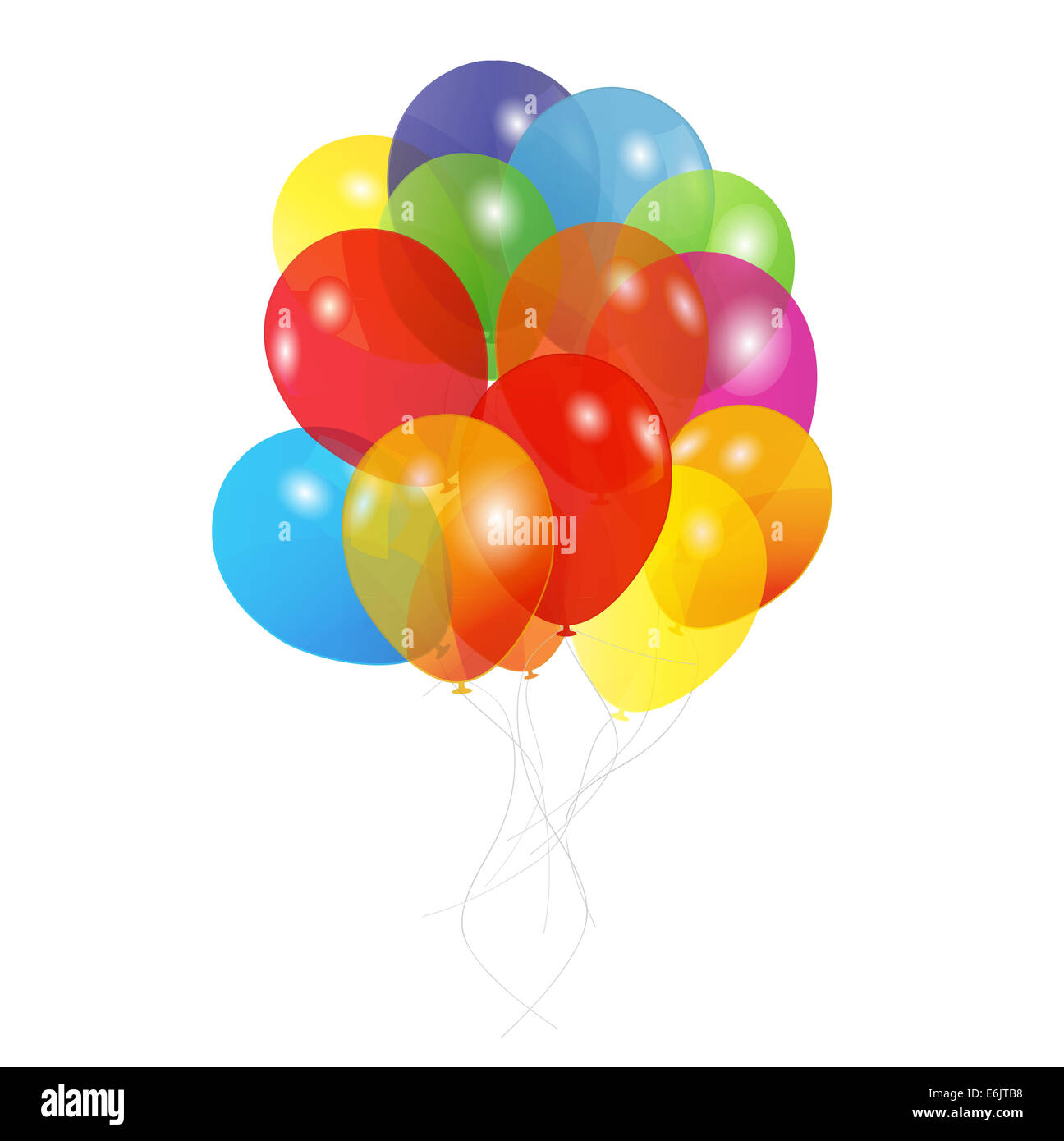 Colored Balloons, Vector Illustration Stock Photo - Alamy
