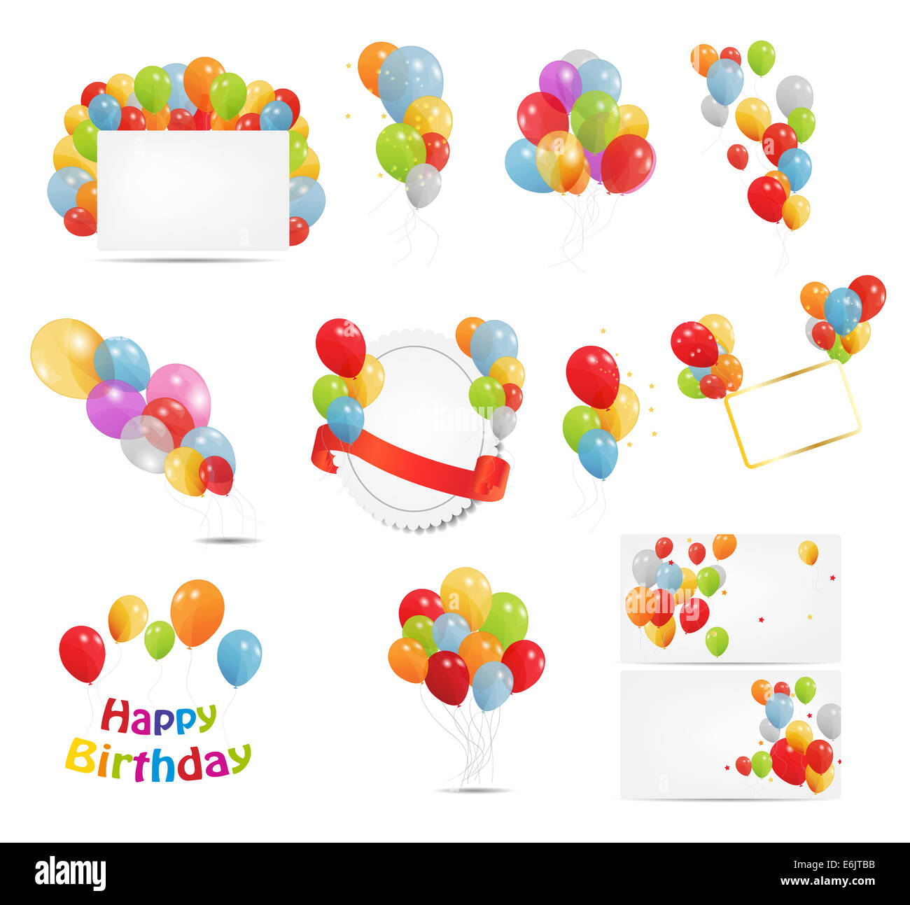 Colored Balloons Set, Vector Illustration Stock Photo - Alamy