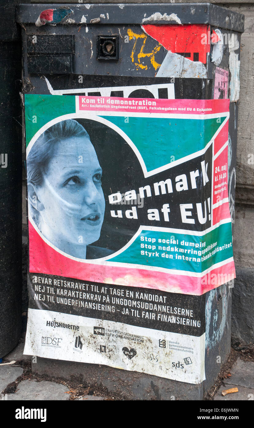 "Denmark out of the EU" political poster in Copenhagen Stock Photo Alamy