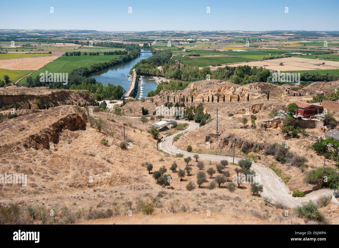Duero river landscape viewpoint from Toro Stock Photo