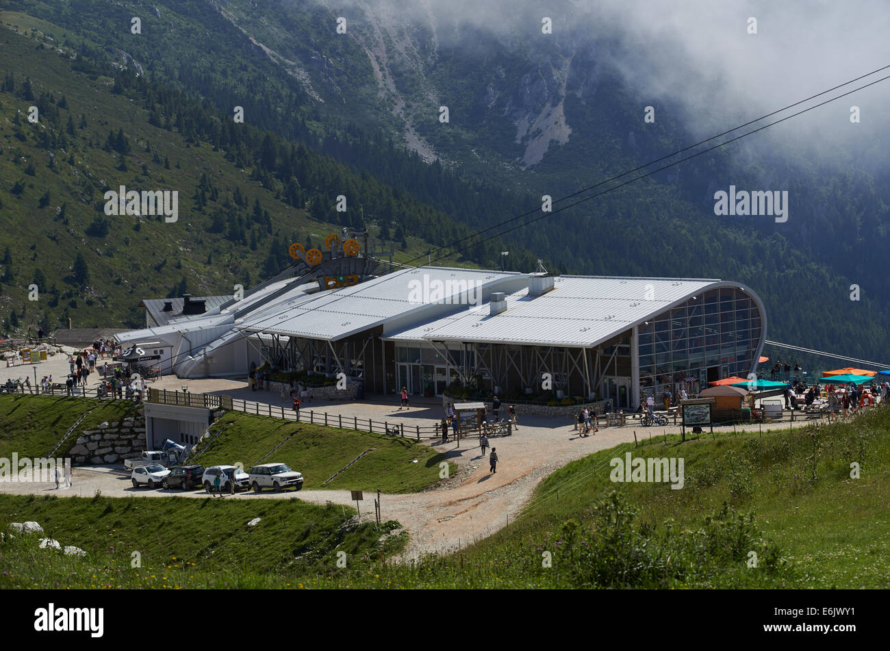 Cable car cableway station on Mt. Monte Baldo, Lago di Garda