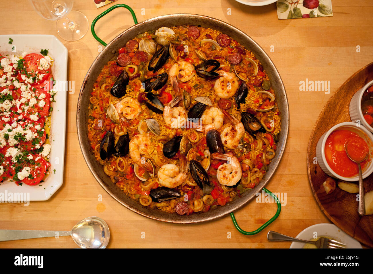 Seafood Paella. Paella is a traditional Spanish rice dish from the ...