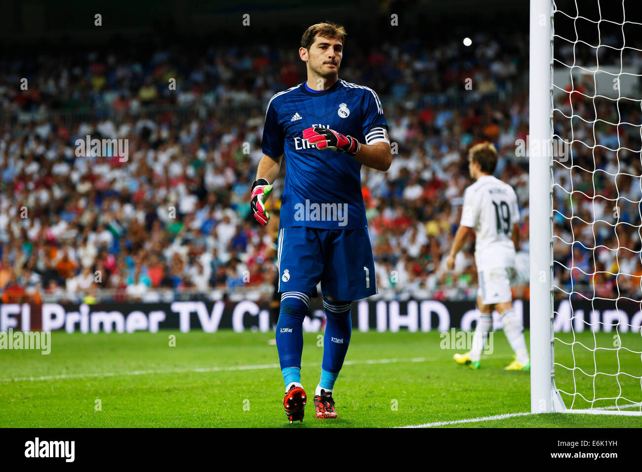 Madrid, Spain.  25th Aug, 2014. Iker Casillas (Real) Football/Soccer : Spanish Primera Division 'Liga BBVA' match between Real Madrid 2-0 Cordoba CF at the Santiago Bernabeu stadium in Madrid, Spain. Credit:  D .Nakashima/AFLO/Alamy Live News Stock Photo