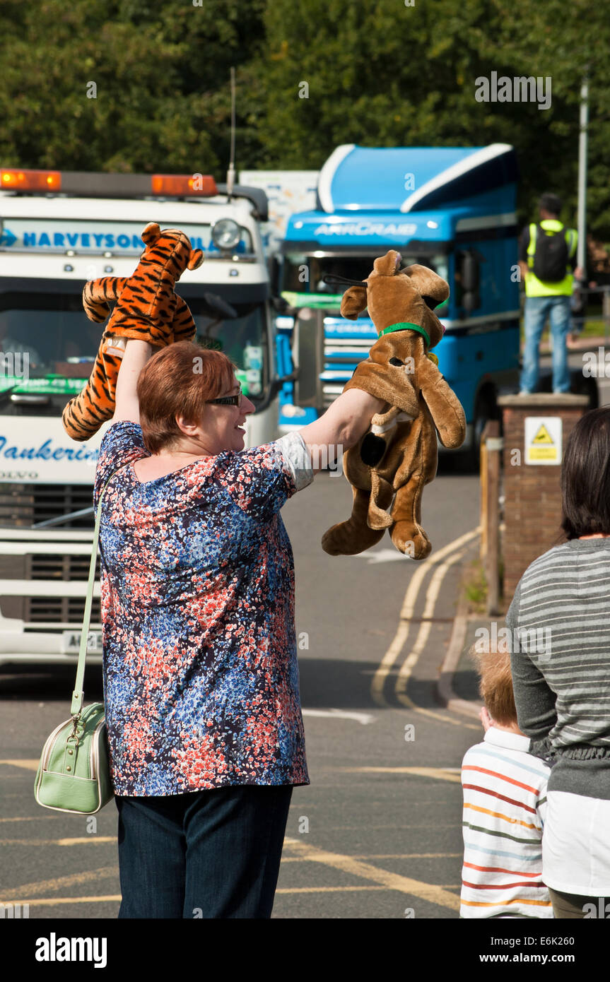 spectator truckers charity convoy Norwich Stock Photo