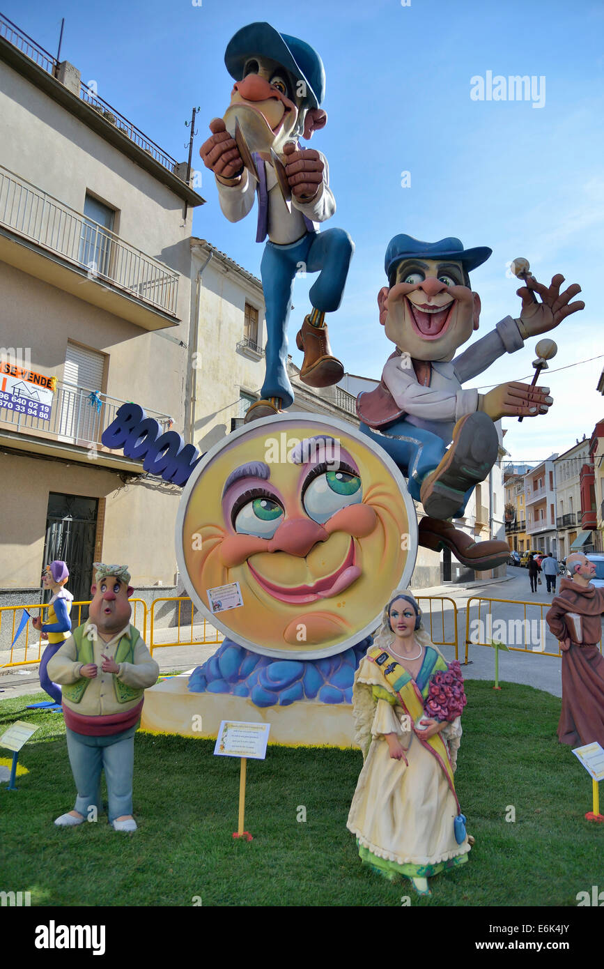 Falla papiermâché figures at the Las Fallas Spring Festival, Pego