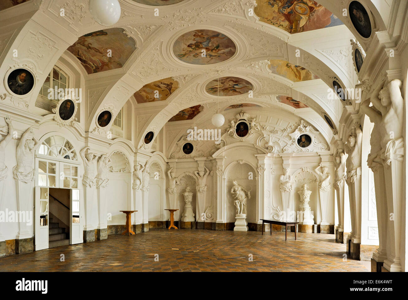 Imperial Hall Sala terrena, Fuldaer Stadtschloss City Palace, Fulda, Hesse, Germany Stock Photo