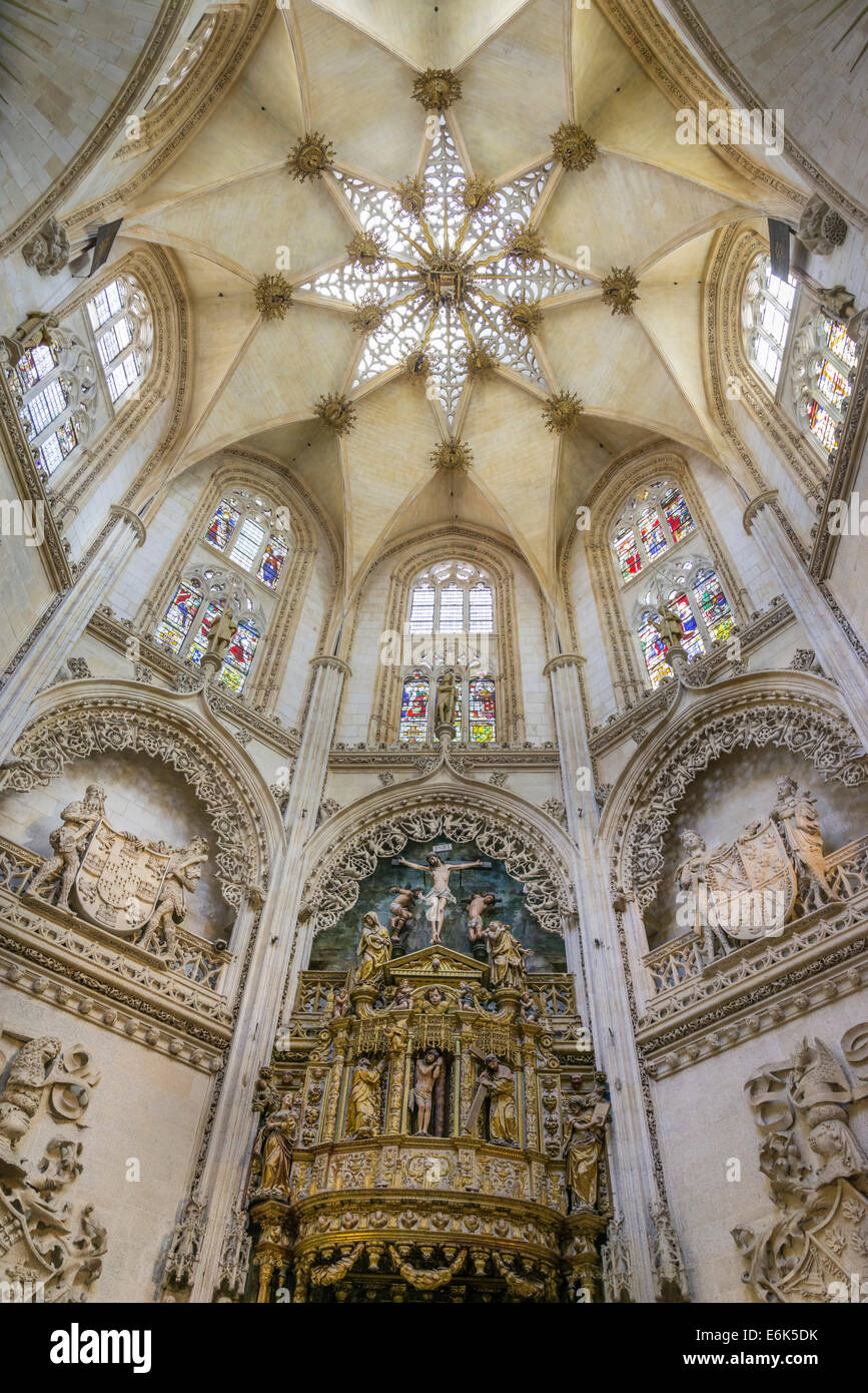 Stellar vault in Burgos Cathedral, Burgos, Castile and León, Spain Stock Photo