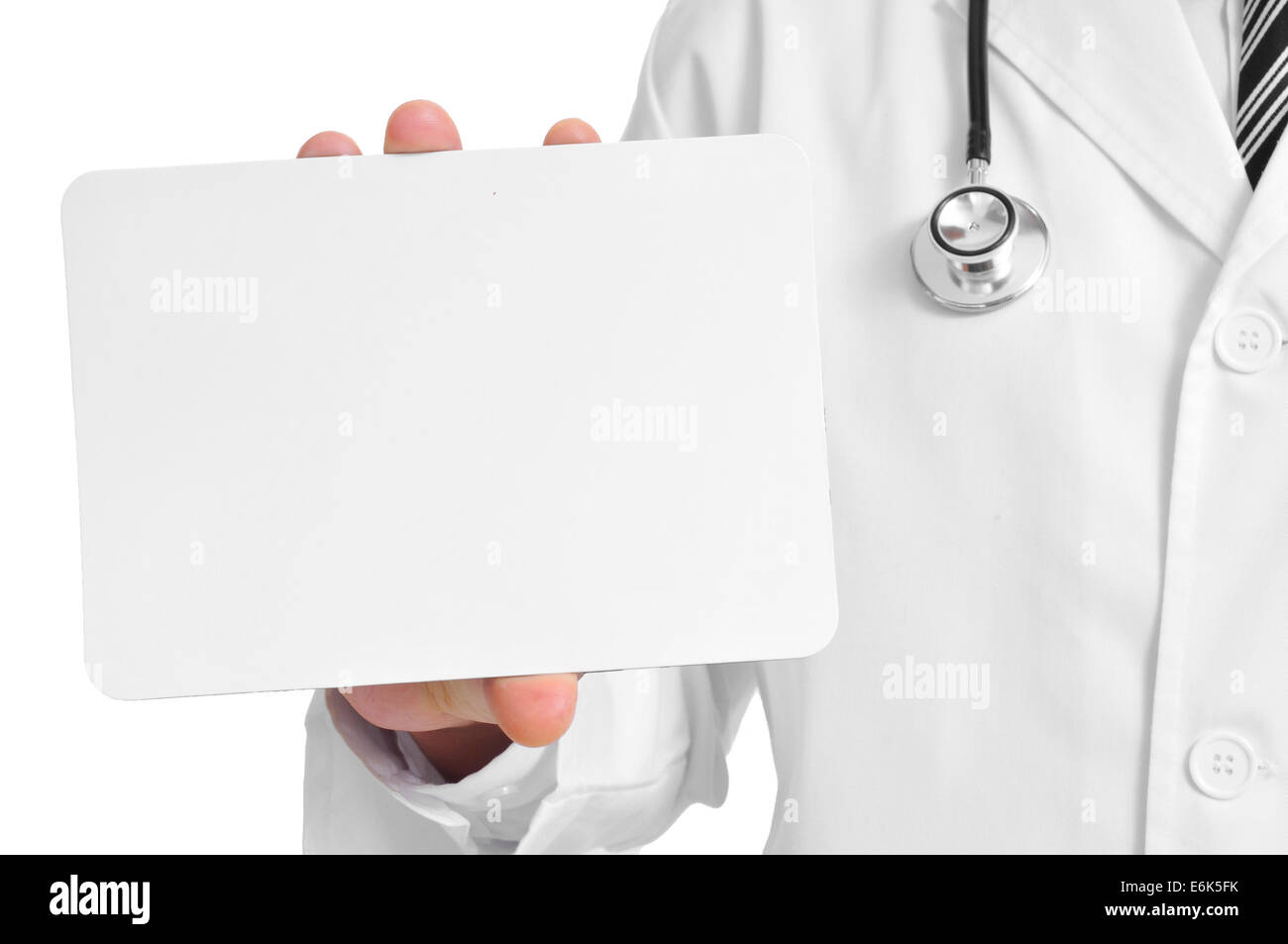 a doctor showing a blank signboard with a copy space Stock Photo