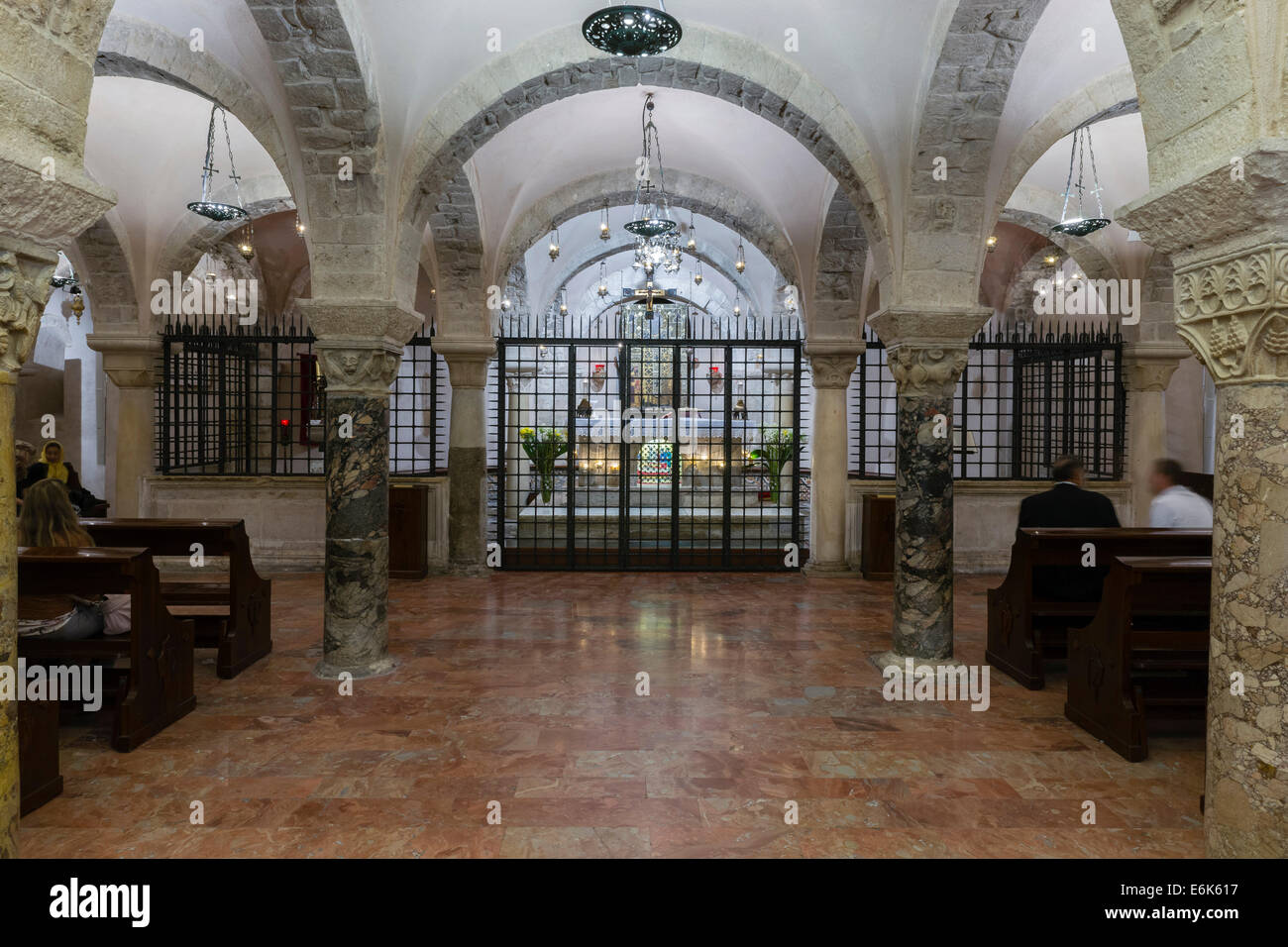 Shrine with the mortal remains of Saint Nicholas, Nicholas of Myra, a place of pilgrimage for the Western and the Eastern Stock Photo