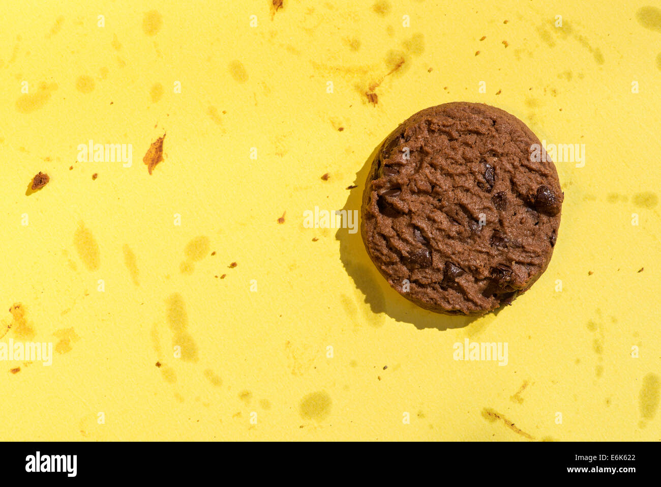 Biscuits on yellow background. Day light Stock Photo