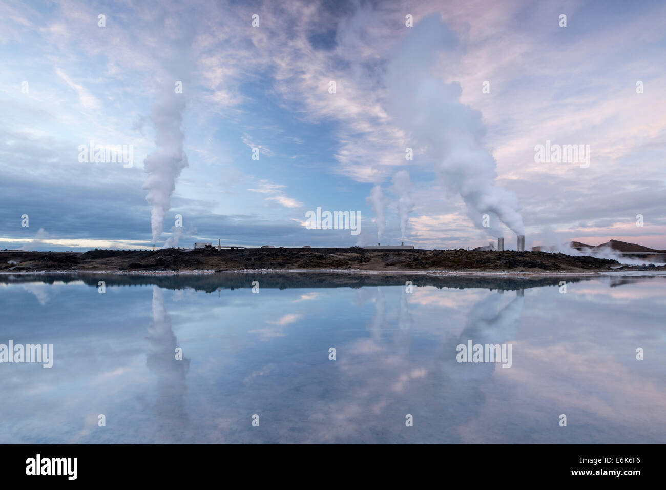 Suðurnes Geothermal Power Plant, Southern Peninsula, Reykjanesskagi, Iceland Stock Photo