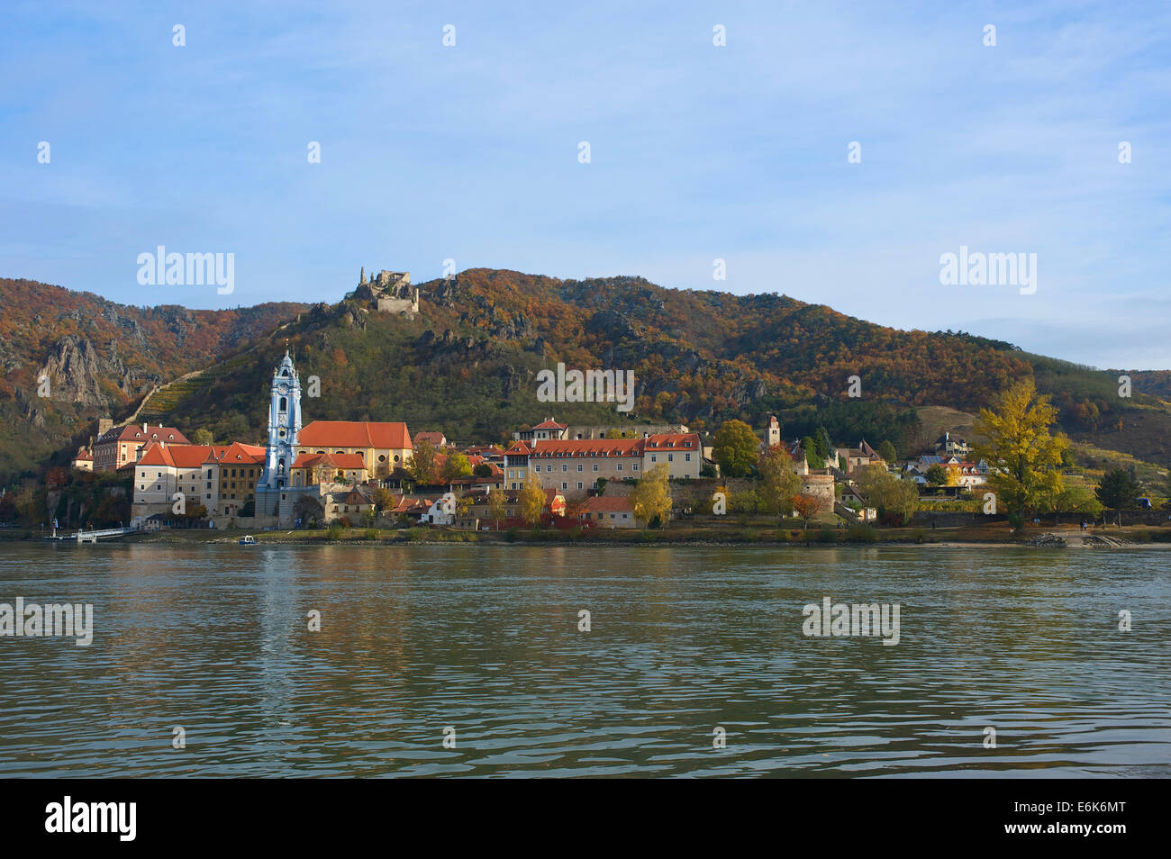Townscape of Dürnstein on the Danube River, Wachau, Lower Austria, Austria Stock Photo