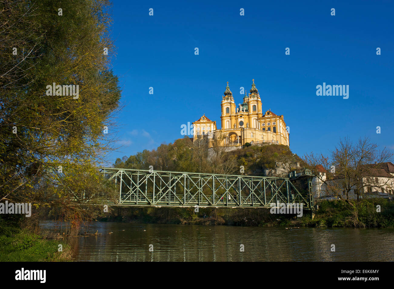 Benedictine Abbey of Melk on the Danube River, Wachau, Lower Austria, Austria Stock Photo