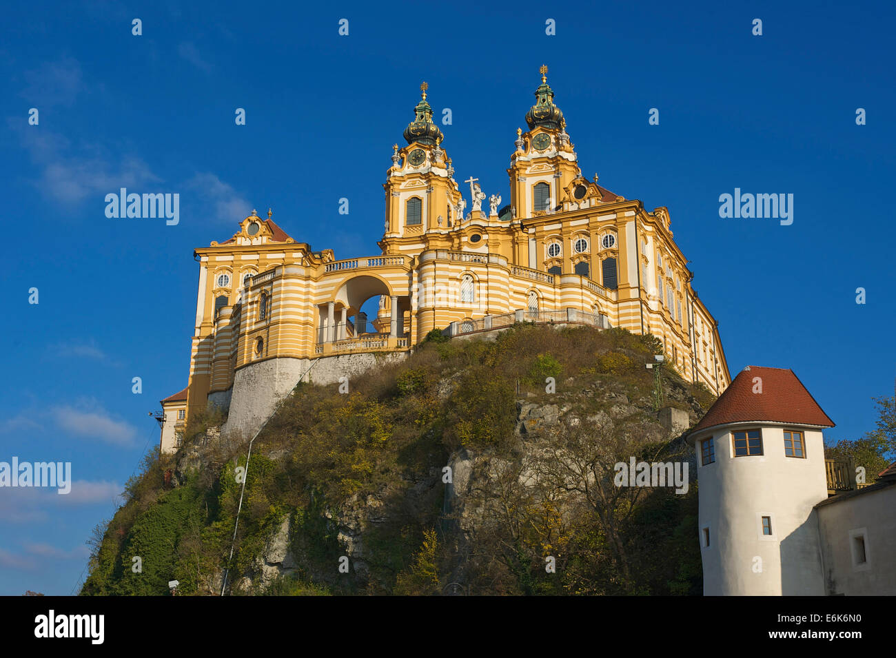 Benedictine Abbey of Melk on the Danube River, Wachau, Lower Austria, Austria Stock Photo