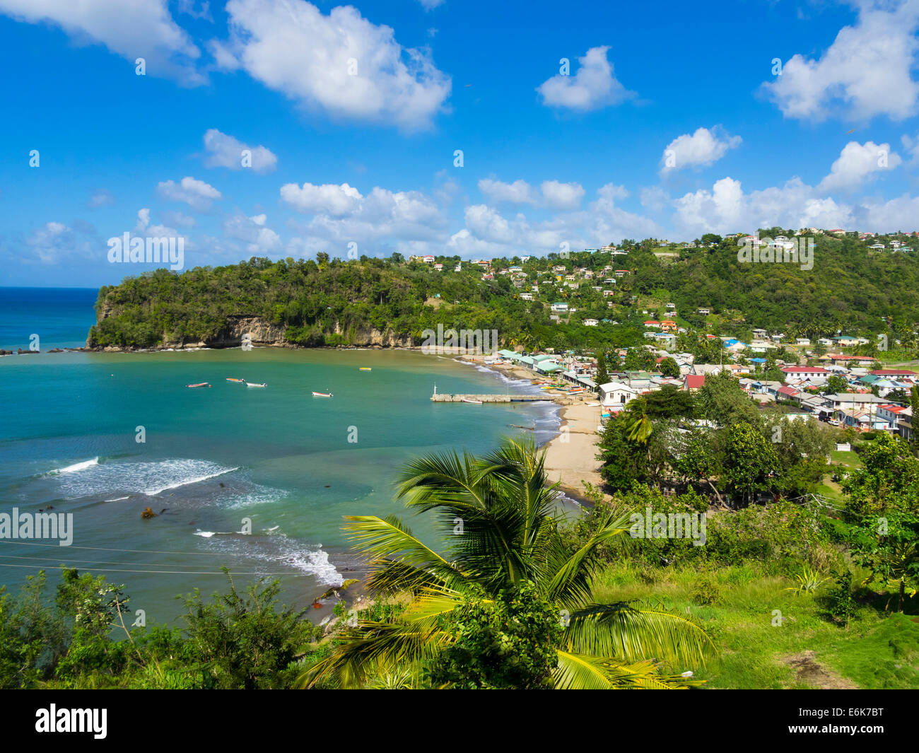 Coastline at Anse-la-Raye, Windward Islands, Lesser Antilles, Saint Lucia Stock Photo