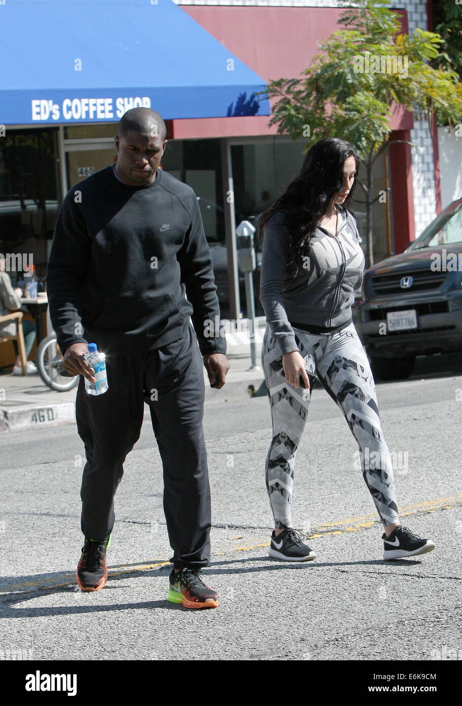 Reggie Bush and girlfriend Lilit Avagyan out having lunch in West(06)