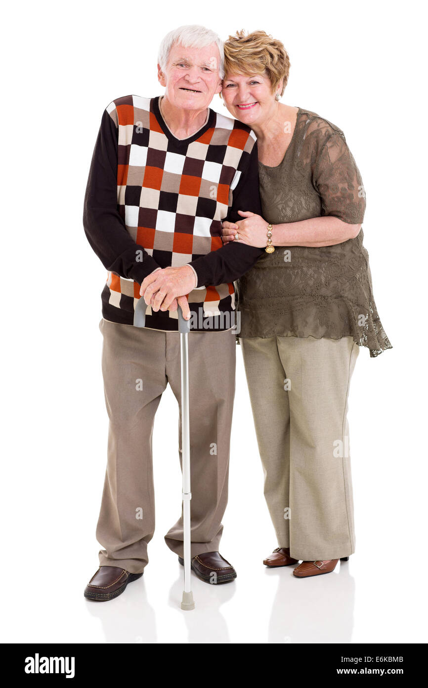lovely senior couple isolated on white background Stock Photo