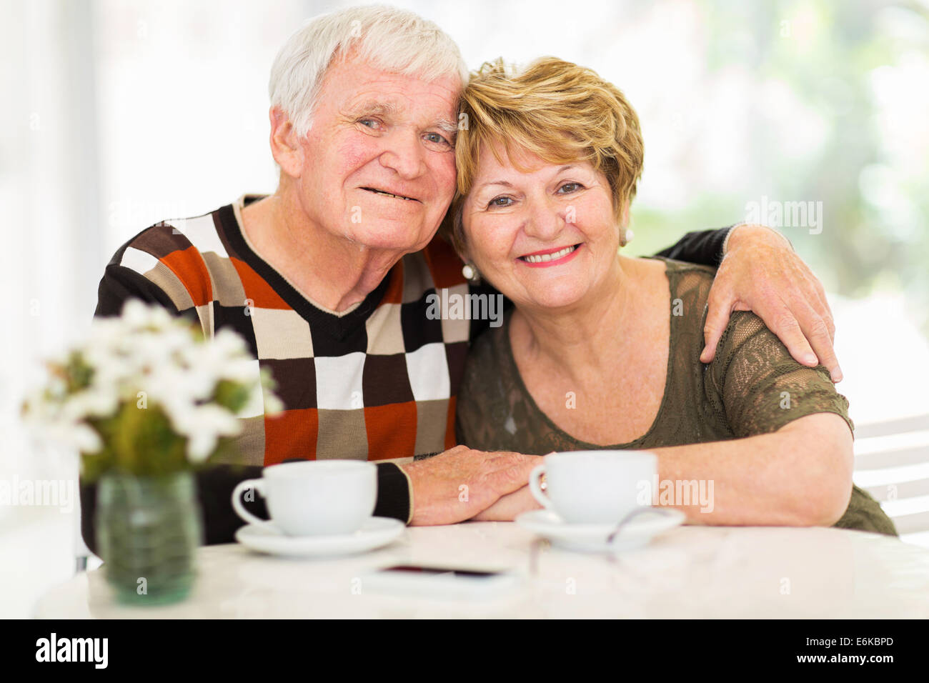 portrait of loving senior couple relaxing at home Stock Photo - Alamy
