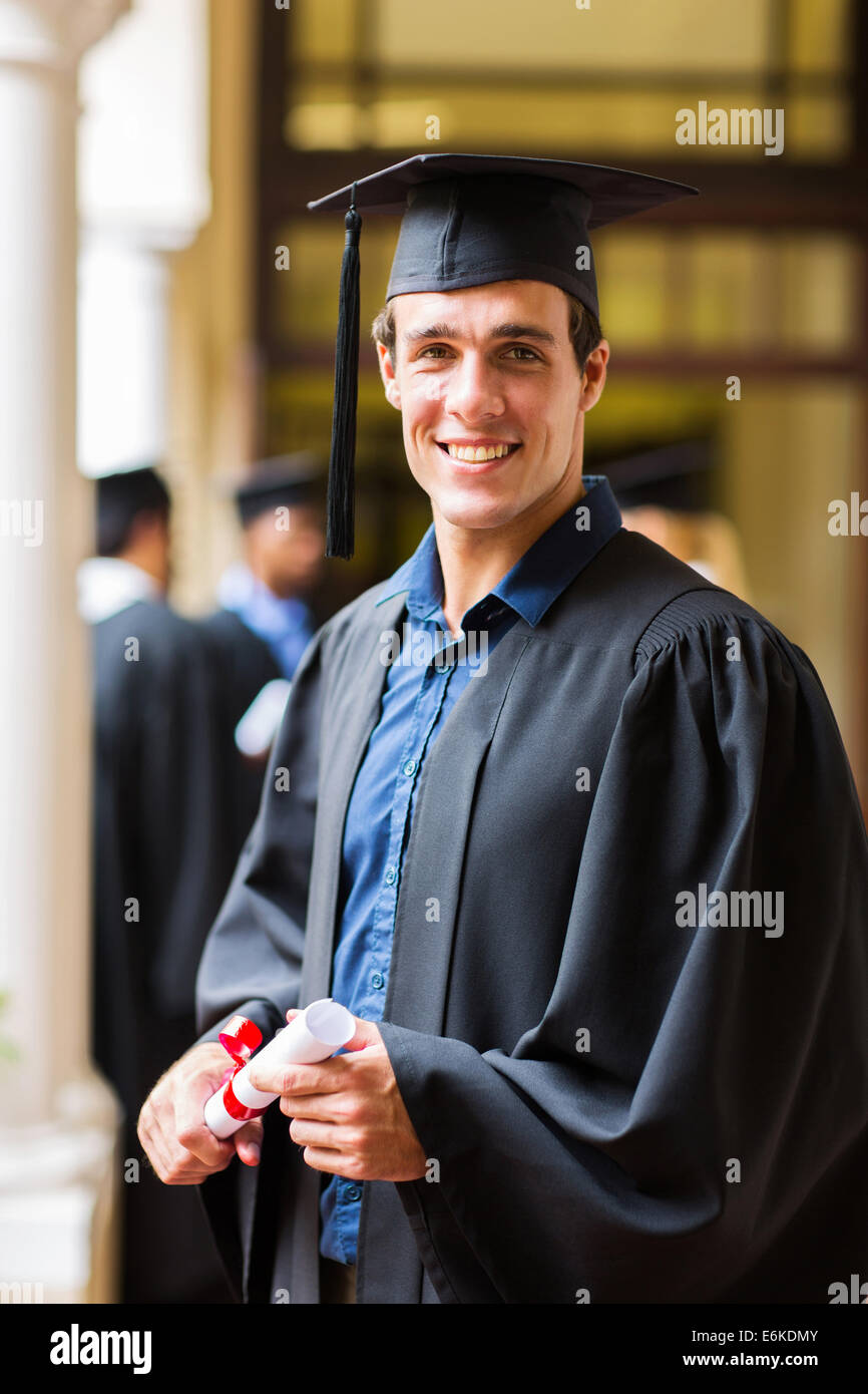 handsome university graduate on graduation day Stock Photo Alamy