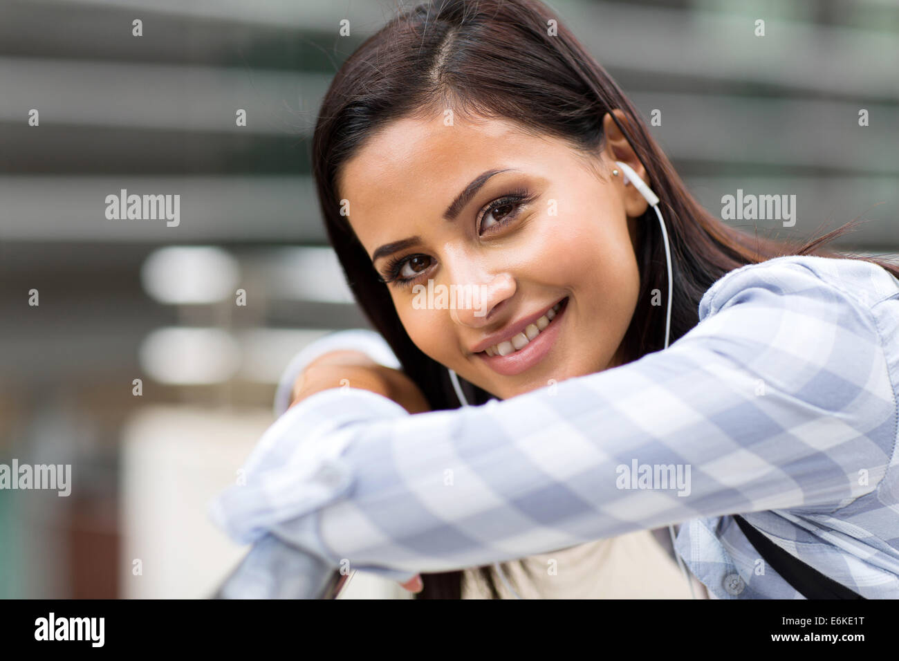 attractive female college student looking at camera Stock Photo - Alamy