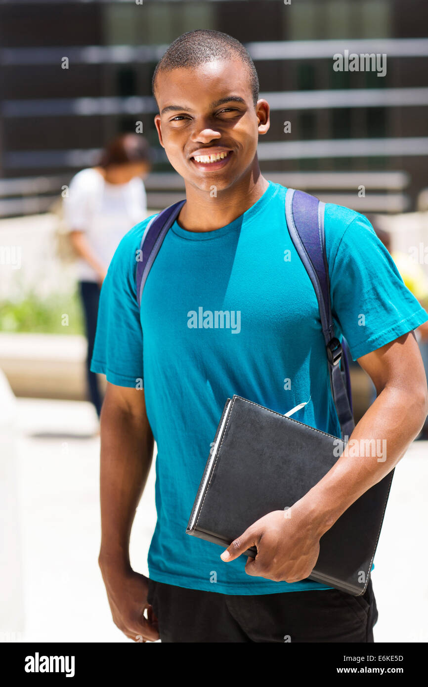 cheerful male African college student outdoors Stock Photo - Alamy