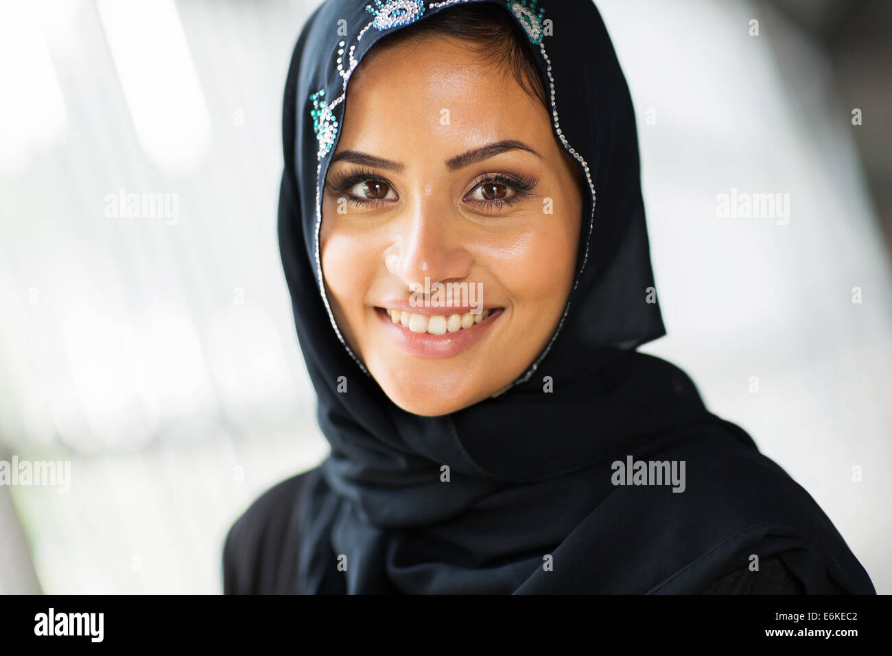 pretty middle eastern woman close up portrait Stock Photo