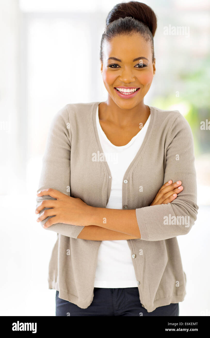 attractive young African businesswoman looking at the camera Stock ...