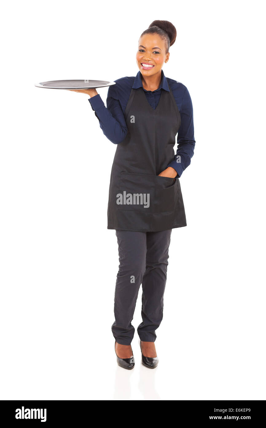 African american waitress holding tray Cut Out Stock Images & Pictures