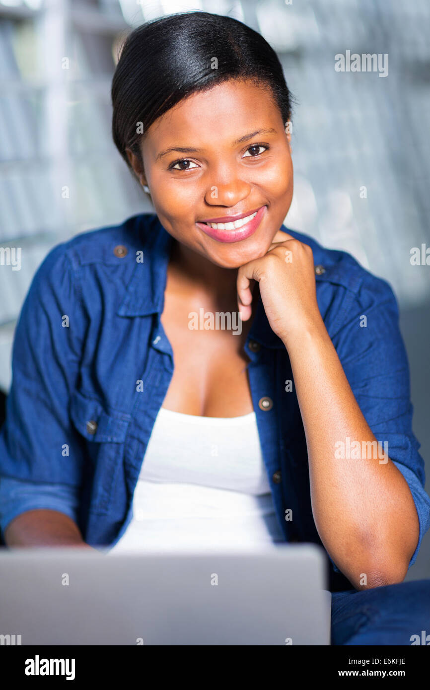 happy African university student looking at the camera Stock Photo - Alamy