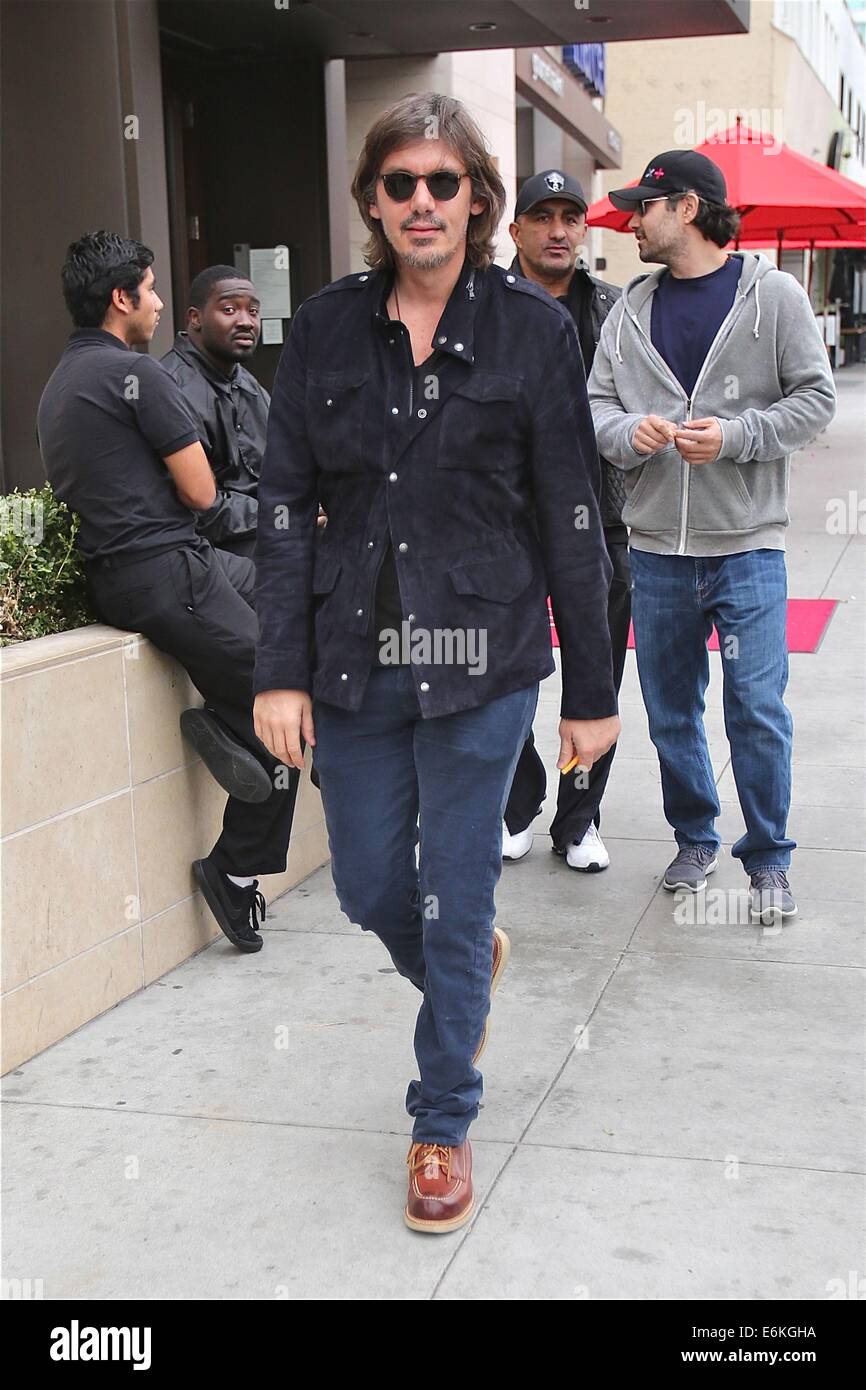 Lukas Haas leaves Wolfgang Pucks Restaurant  in beverly Hills  Featuring: Lukas Haas Where: Los Angeles, California, United States When: 18 Feb 2014 Stock Photo