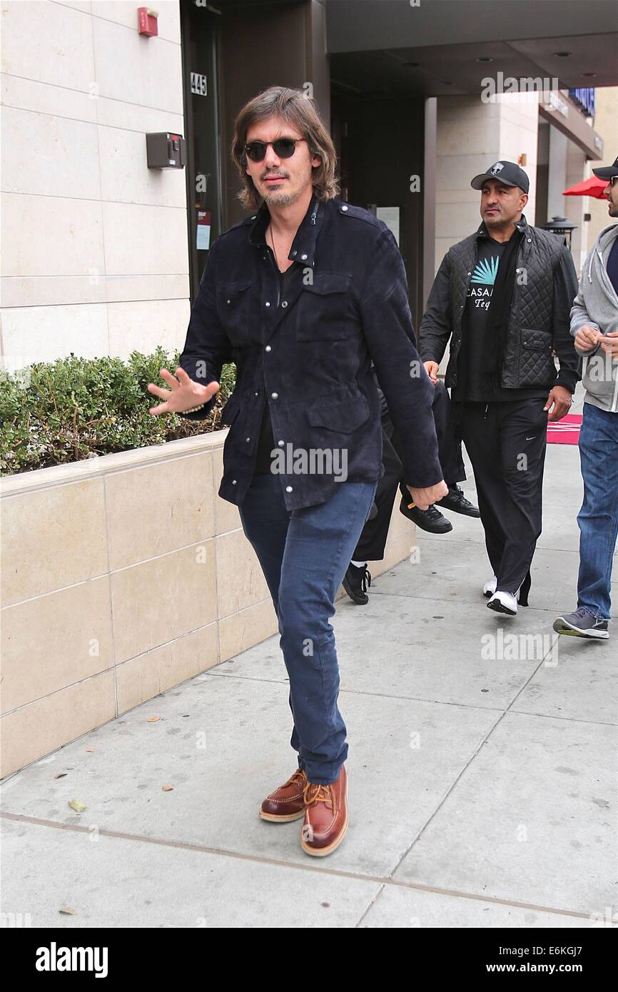 Lukas Haas leaves Wolfgang Pucks Restaurant in beverly Hills  Featuring: Lukas Haas Where: Los Angeles, California, United States When: 18 Feb 2014 Stock Photo