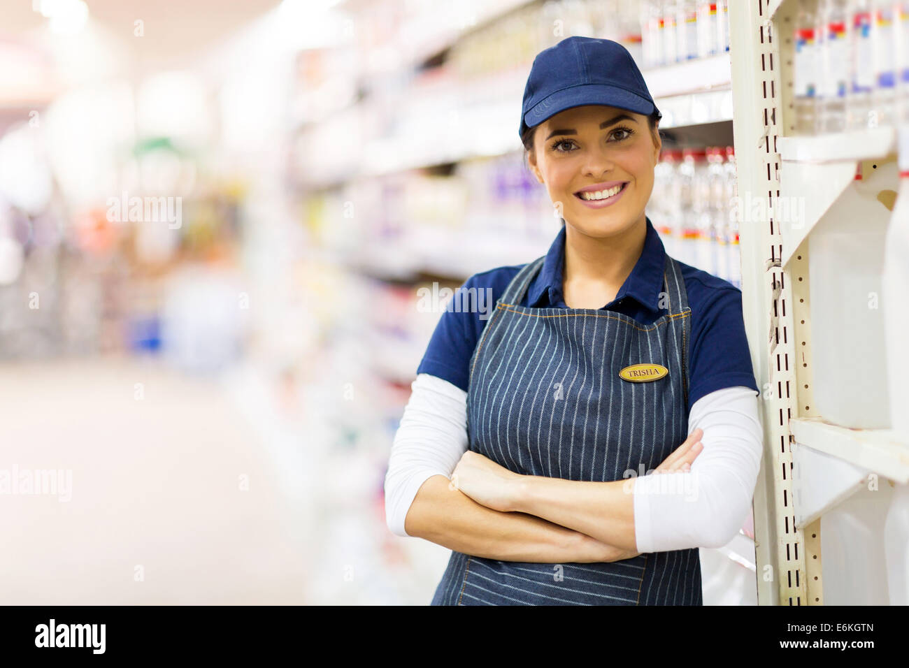 Supermarket shop assistant hires stock photography and images Alamy