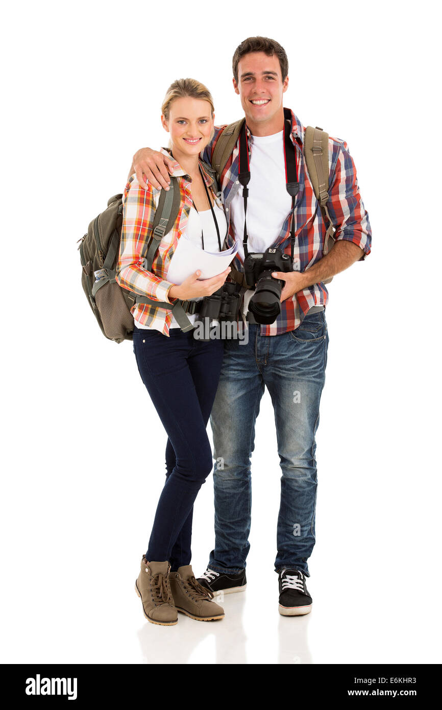 Couple young travelers map hi-res stock photography and images - Alamy