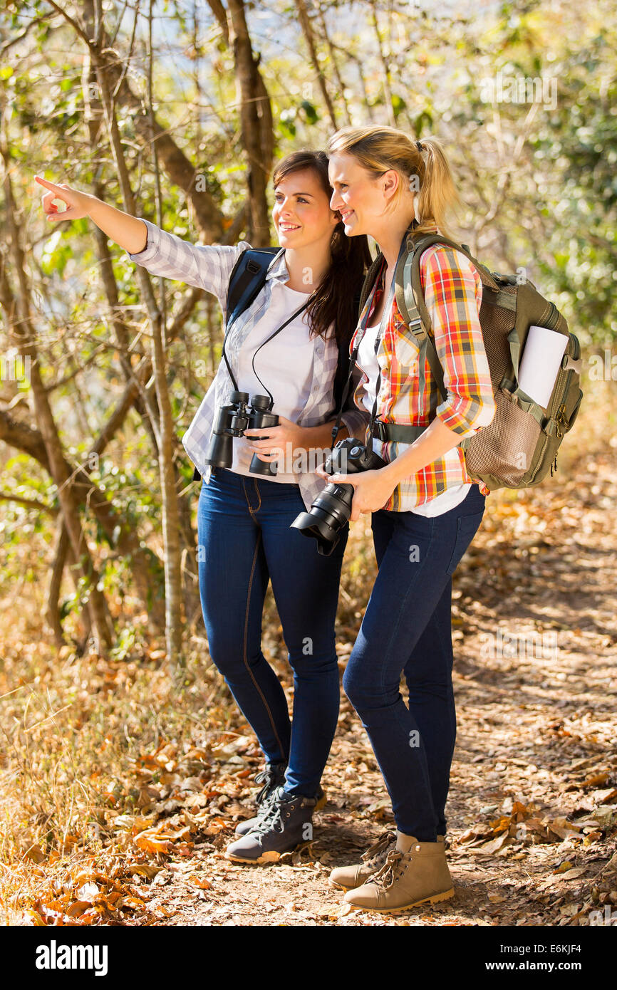 two female hikers in autumn mountain Stock Photo - Alamy