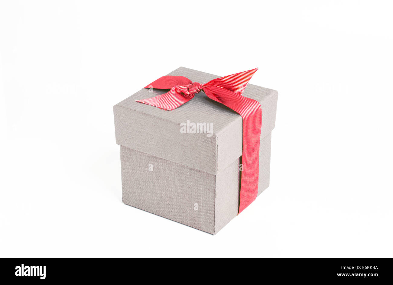 Gift box with red ribbon Stock Photo Alamy
