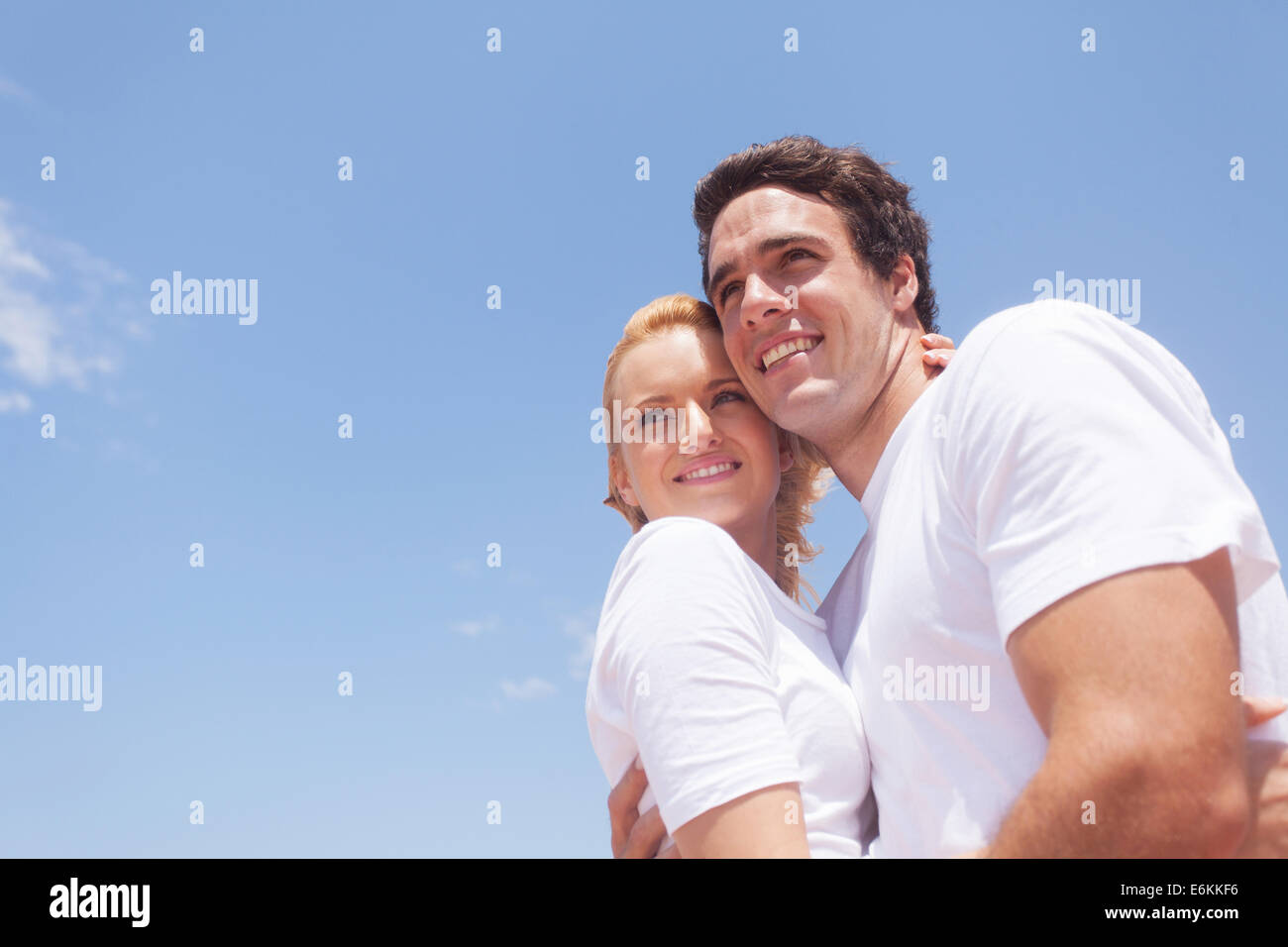 romantic young couple hugging outdoors Stock Photo - Alamy